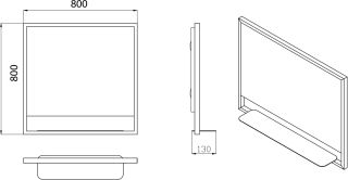 Зеркало Armadi Art Vallessi с подсветкой и полкой антрацит 80см 551/2